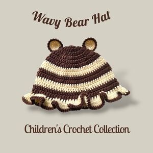 Brown and Cream Crochet Bear Hat